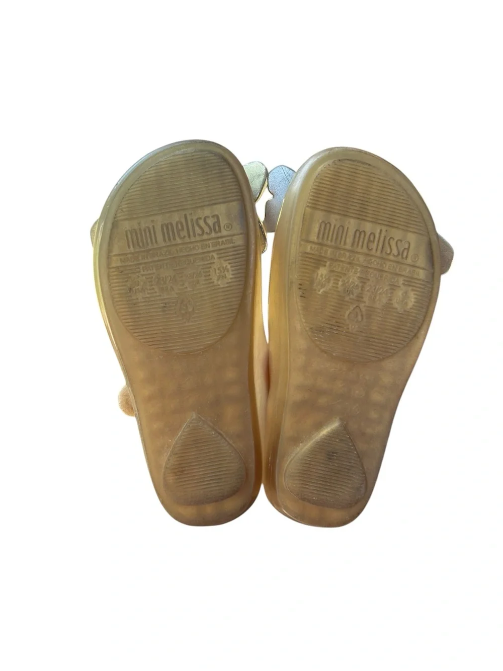 Mini Melissa Gold Butterfly Shoes Mary Janes Peep Toe Toddler Sz 9